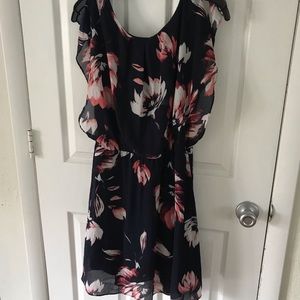 Navy and Pink Floral Dress